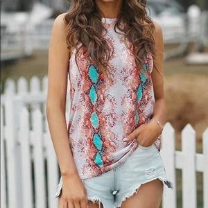 Small snake skin tank from boutique